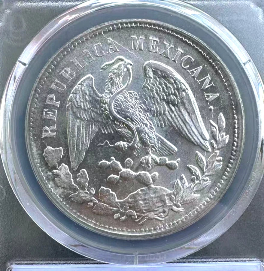 Mexico 1901-Zs FZ Peso KM-409.3 PCGS MS62 Nice Luster Beautiful Coin Die crack