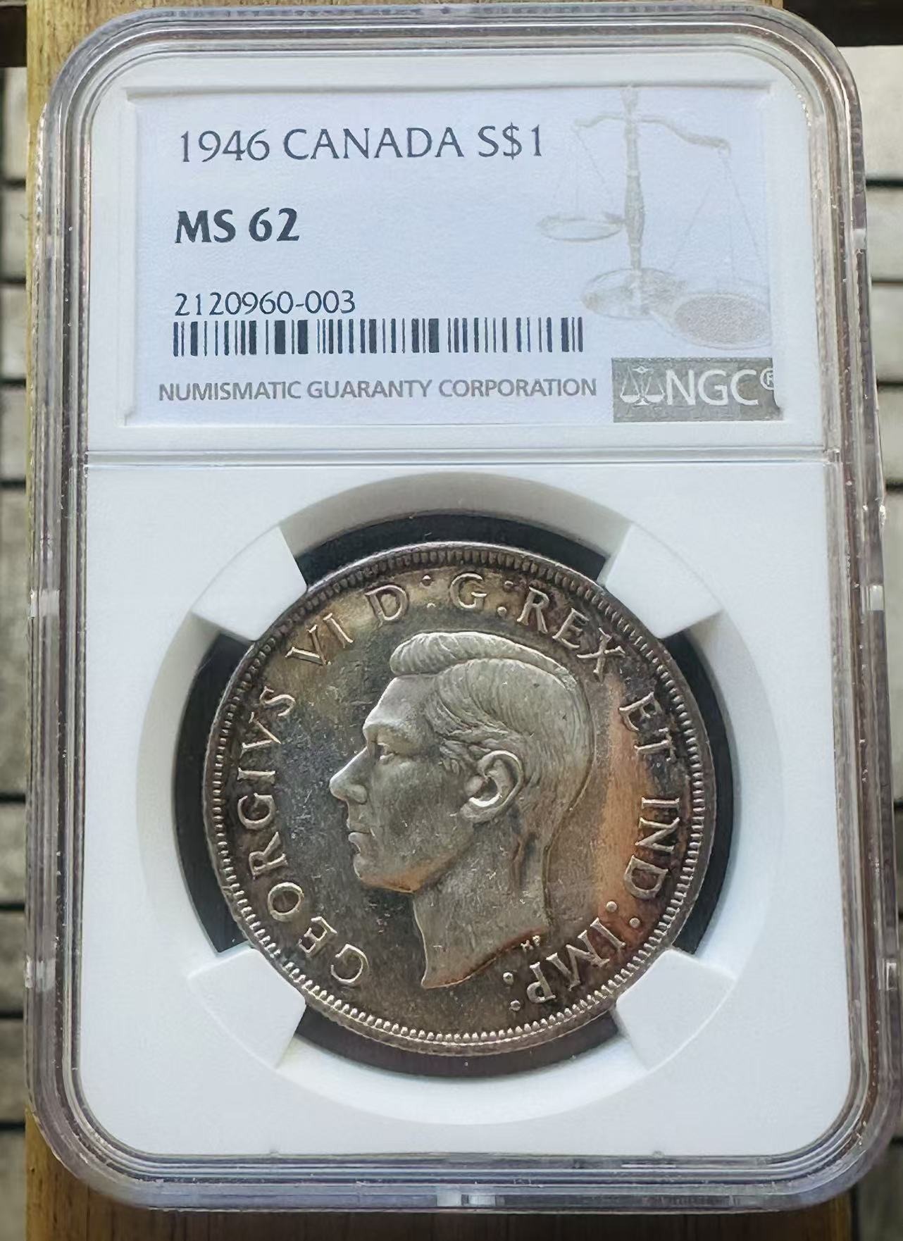 Canada 1946 Silver Dollar NGC MS-62