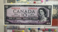 1954 Bank Of Canada $10 Beattie/Rasminsky Modified S/T AU