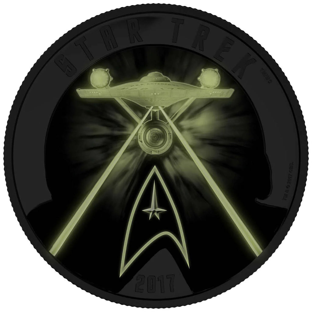 2017 $30 Star Trek Five Captains - 2 Oz Pure Silver Coloured
