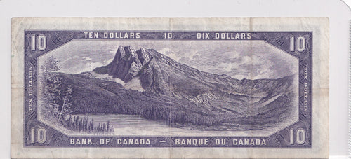 $10 1954 Bank of Canada Note Devil Face B/D Coyne-Towers, VF
