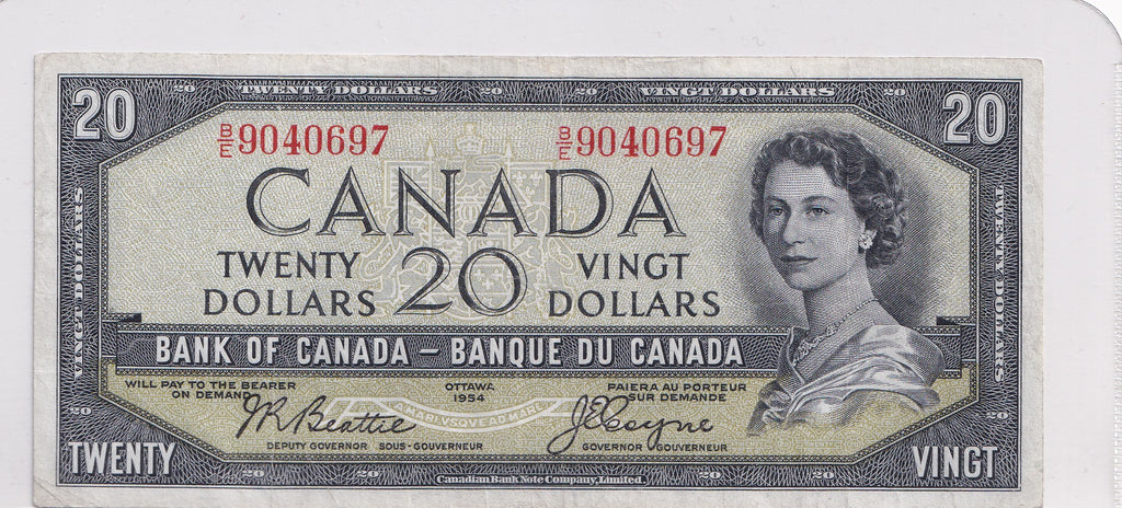 $20 1954 Bank of Canada Note Devil Face B/E Beattie-Coyne, VF