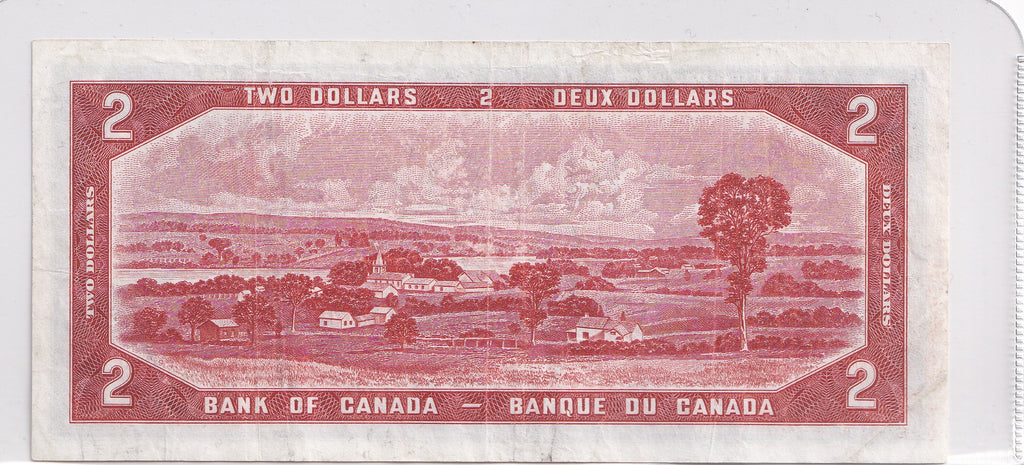 $2 1954 Bank of Canada Note Devil Face F/B Beattie-Coyne, VF