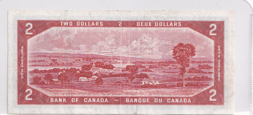 $2 1954 Bank of Canada Note Devil Face F/B Beattie-Coyne, VF