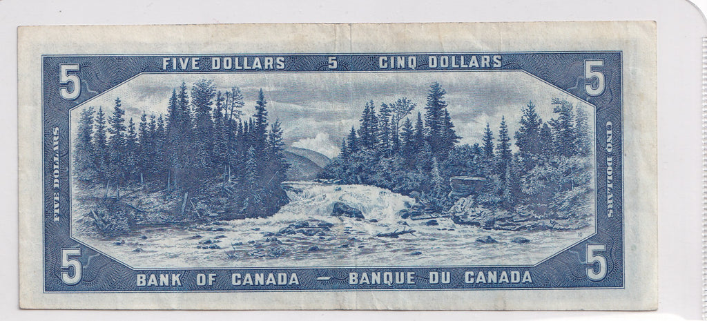 $5 1954 Bank of Canada Note Devil Face E/C Beattie-Coyne VF