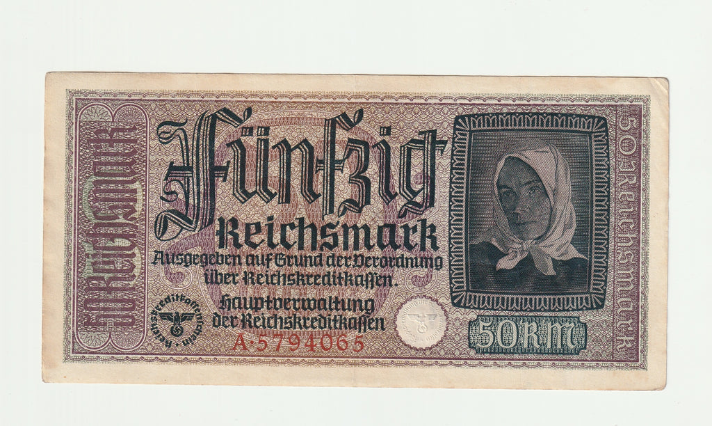 Nazi Germany Third Reich 1940-1945 Occupied Territories 50 Reichsmark