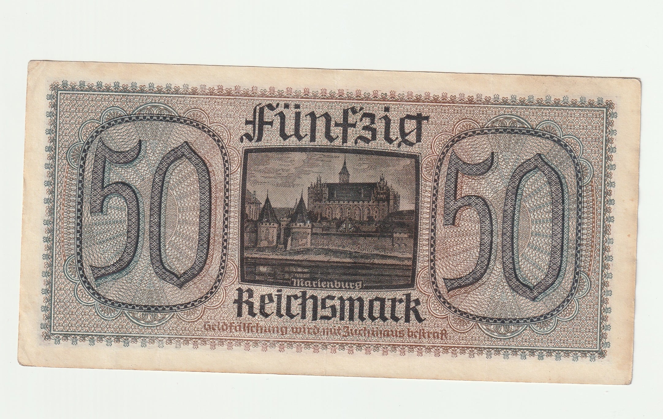 Nazi Germany Third Reich 1940-1945 Occupied Territories 50 Reichsmark