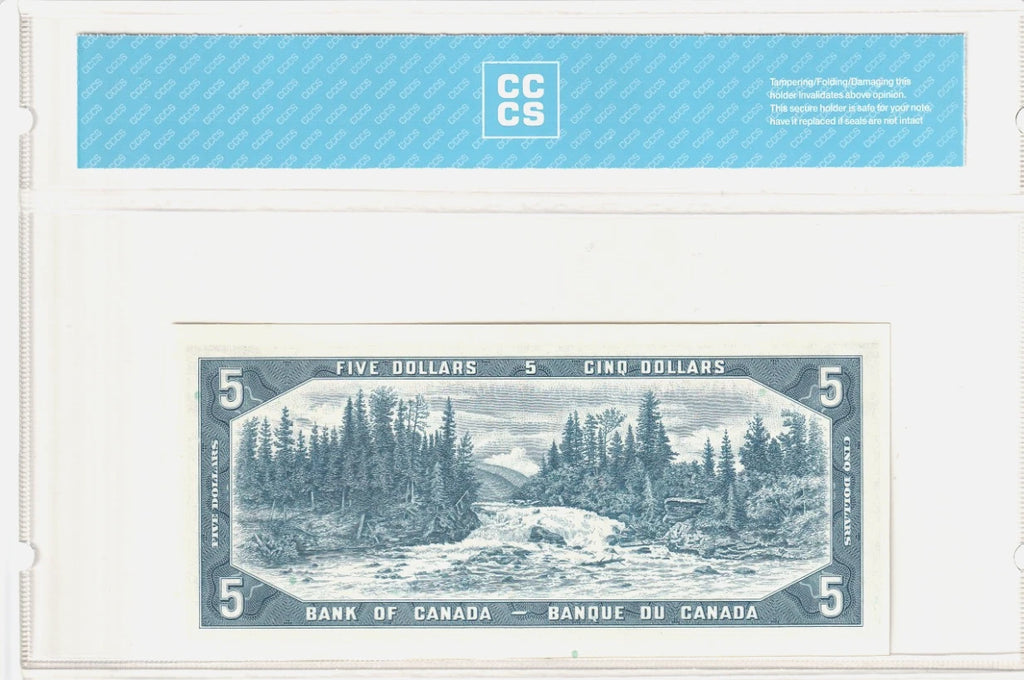 Canada Modified 1954 5 Dollars BC39c Beattie-Rasminsky S/X1195514 CCCS CH UNC 64