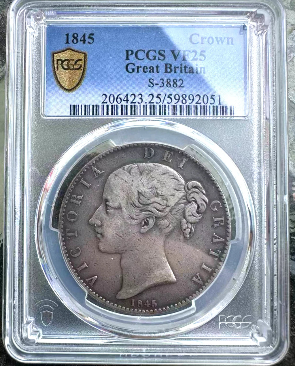 1845 Great Britain Crown - PCGS VF 25 Queen Victoria Young Head Crown