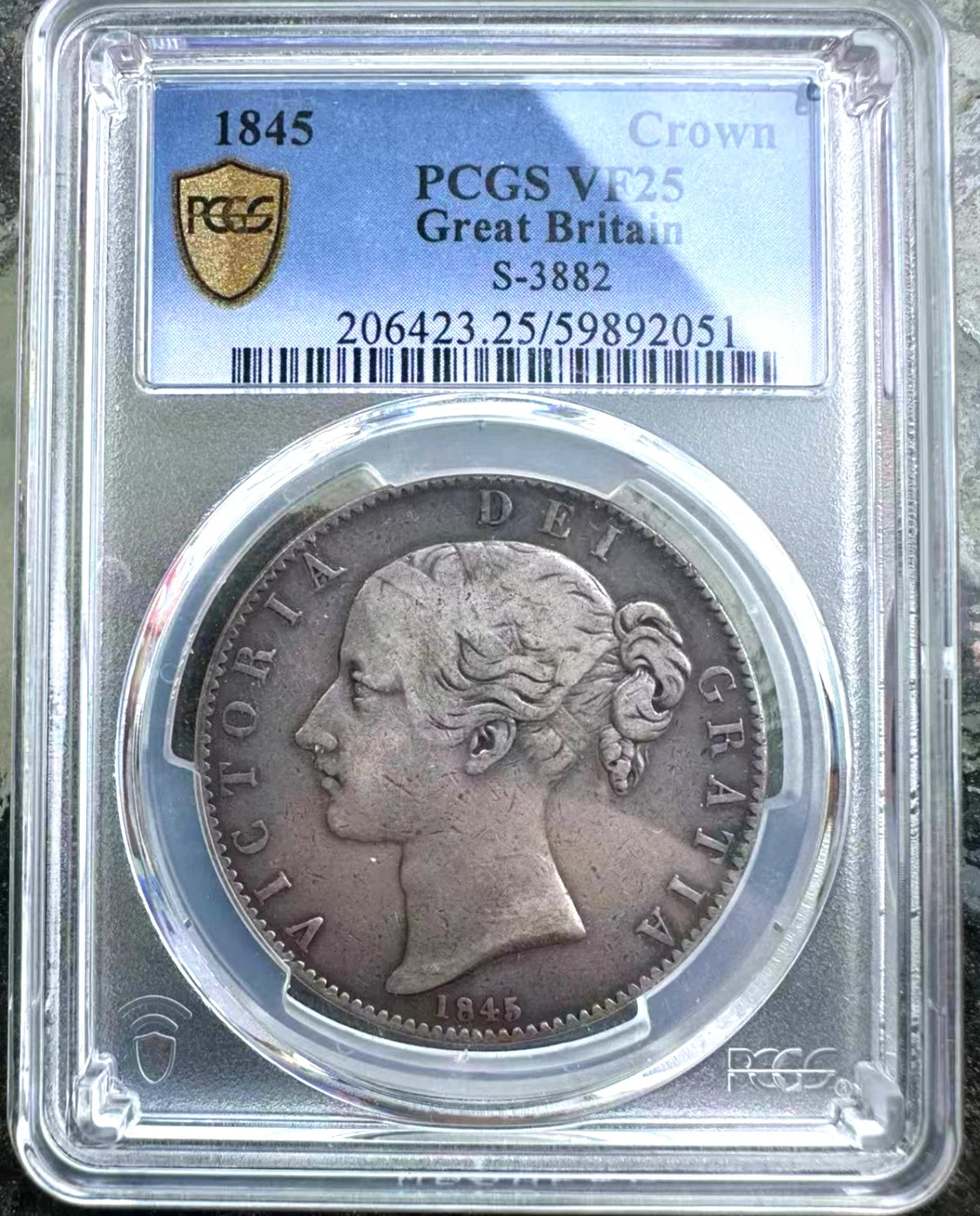 1845 Great Britain Crown - PCGS VF 25 Queen Victoria Young Head Crown