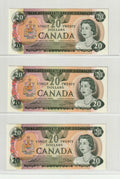 Bank of Canada 1979 $20 Dollars Lot of 3 Consecutive Notes Lake Moraine UNC
