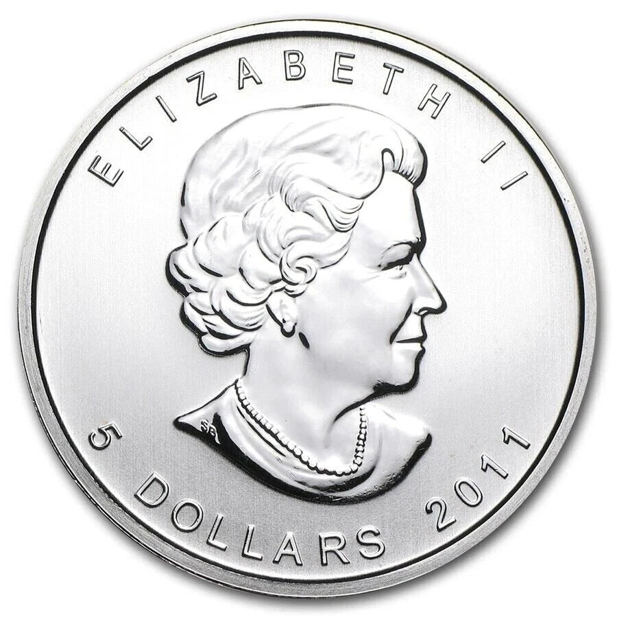 2011 Canada $5 Timber Wolf 1 Oz .9999 Pure Silver Coin