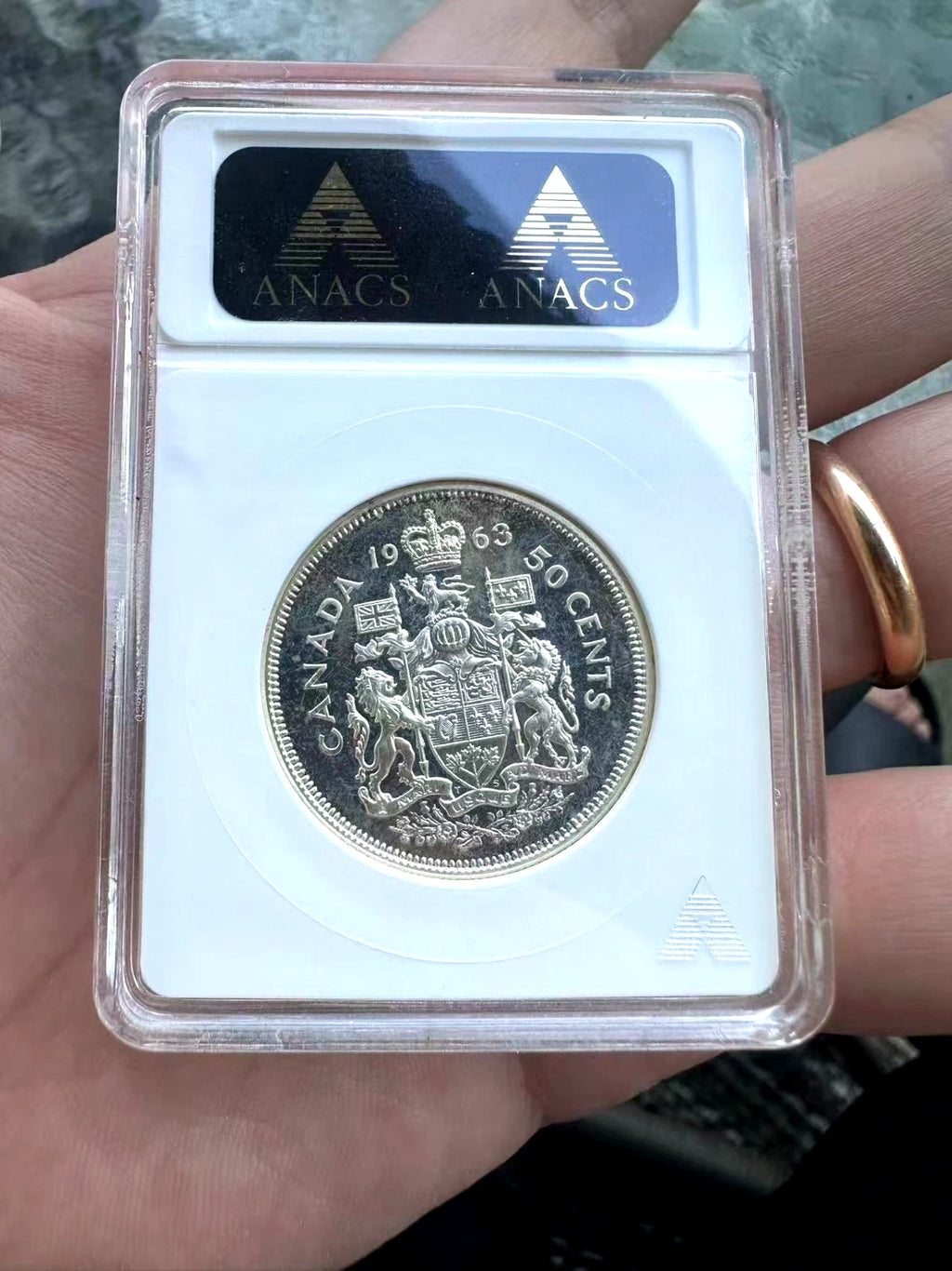 1963 CANADA Proof Like Silver 50 CENTS ANACS PL66 CAMEO Small White Holder