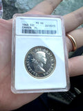 1963 CANADA Proof Like Silver 50 CENTS ANACS PL66 CAMEO Small White Holder